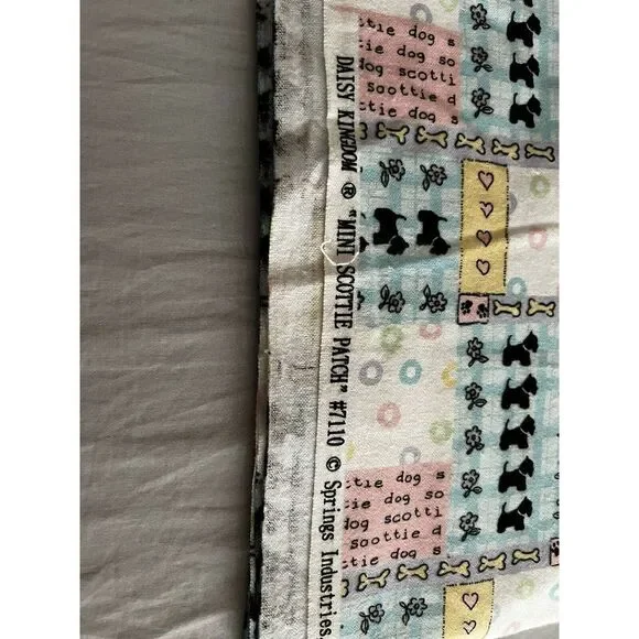 Daisy Kingdom MINI‎ SCOTTIE PATCH Dogs Script Patchwork Flannel Fabric 3 Yds